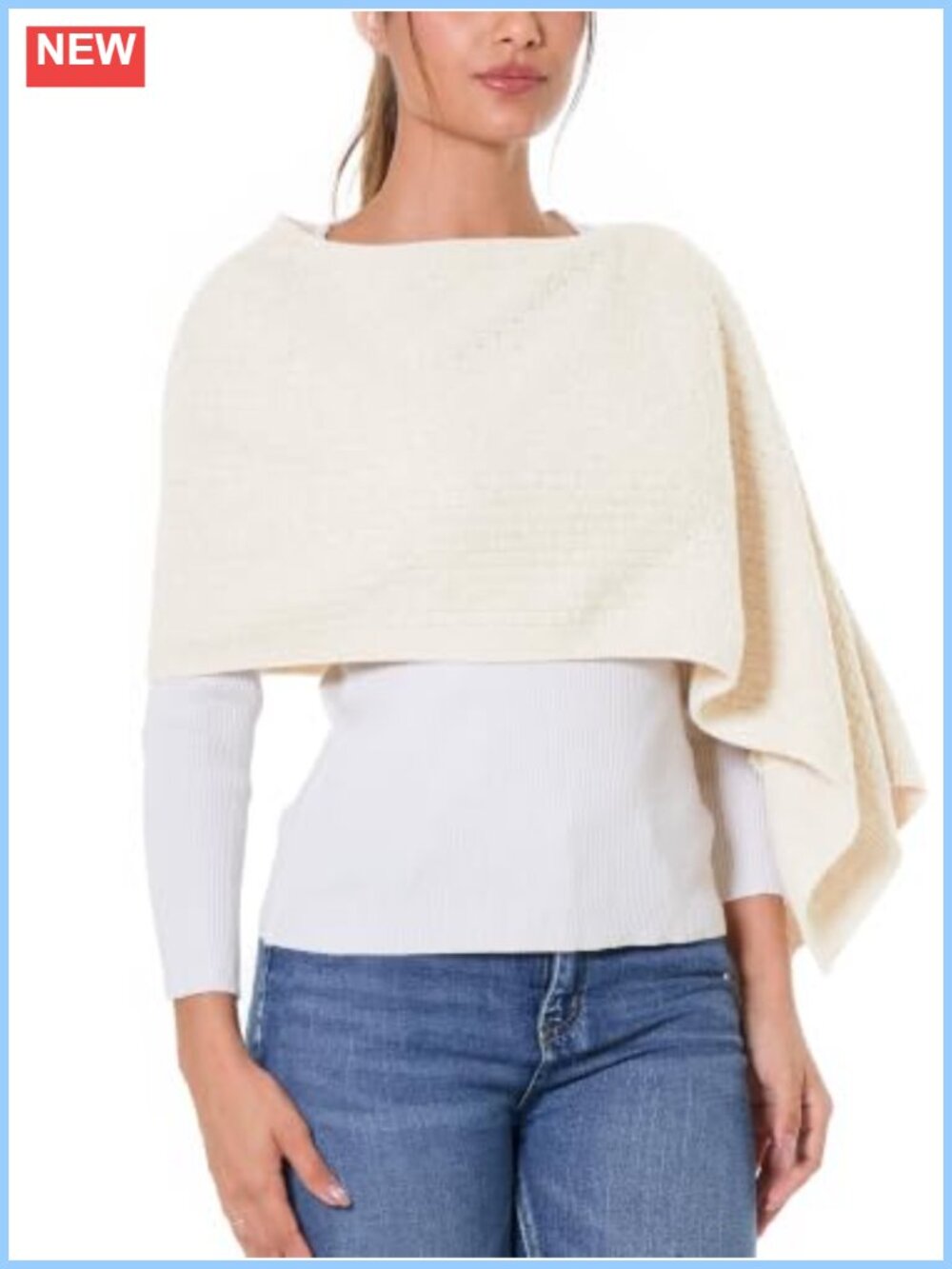 Women's Knit Shawl Wrap Poncho Cape Lightweight Layering Cover-Up